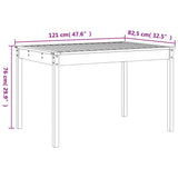 5 Piece Garden Dining Set White Solid Wood Pine - Extra Image