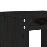 5 Piece Garden Dining Set Black Solid Wood Pine - 45-Degree Angle