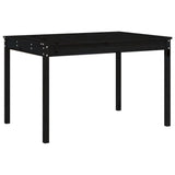 5 Piece Garden Dining Set Black Solid Wood Pine - Rear View