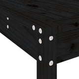 5 Piece Garden Dining Set Black Solid Wood Pine - Close-Up Angle