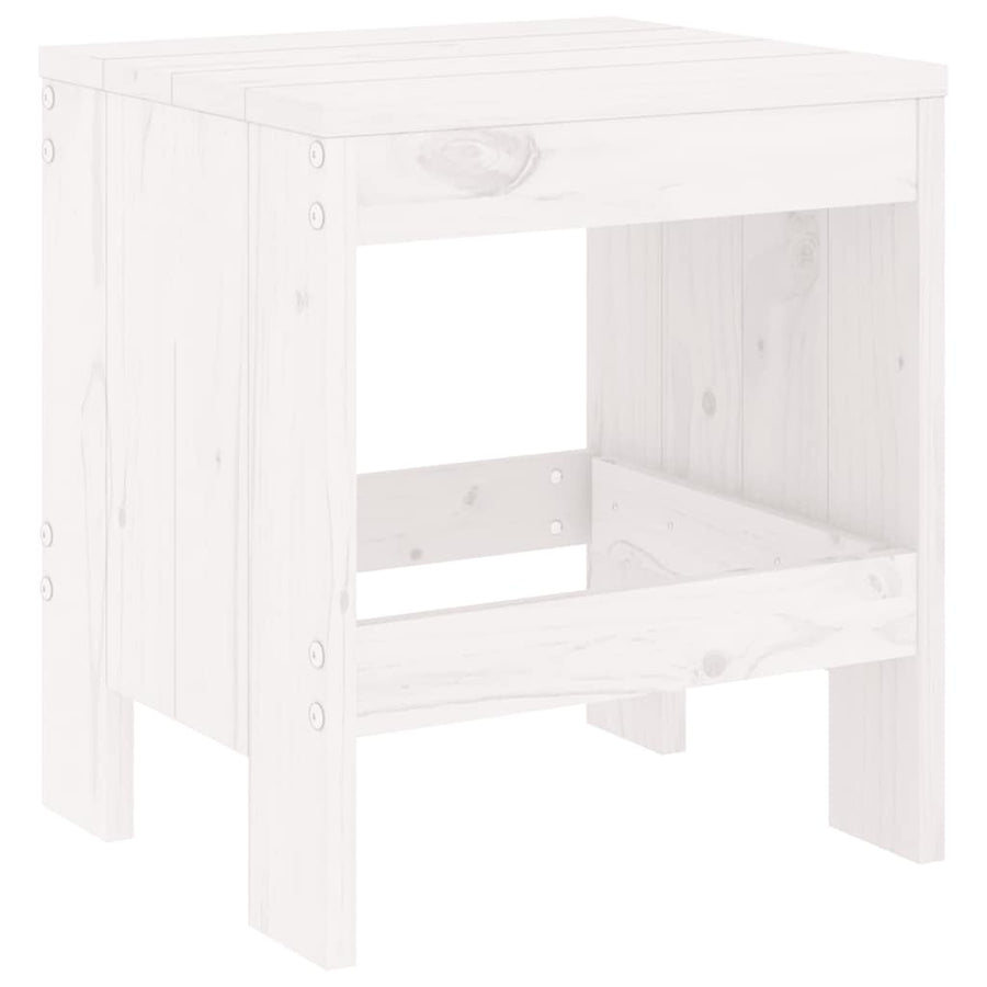 13 Piece Garden Dining Set White Solid Wood Pine