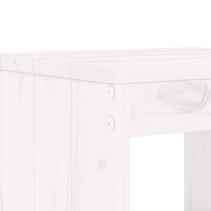 13 Piece Garden Dining Set White Solid Wood Pine