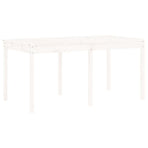 13 Piece Garden Dining Set White Solid Wood Pine
