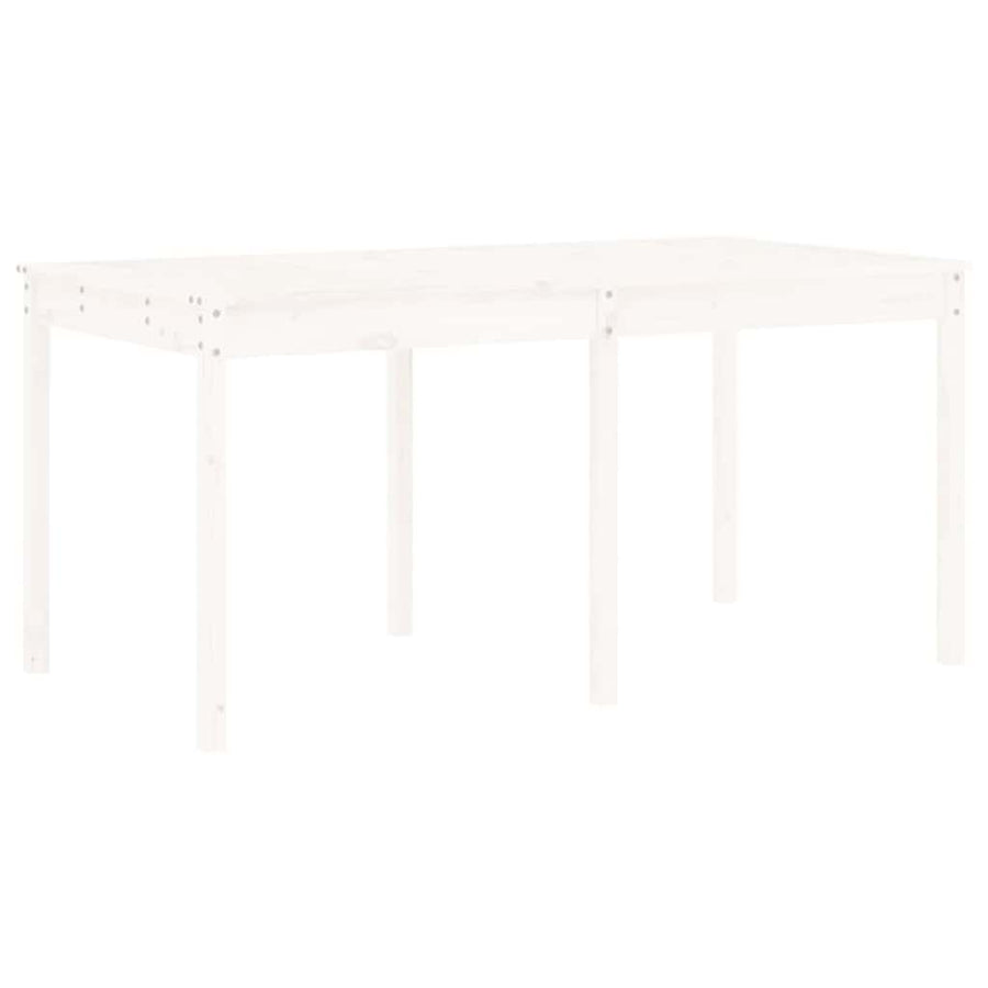 13 Piece Garden Dining Set White Solid Wood Pine