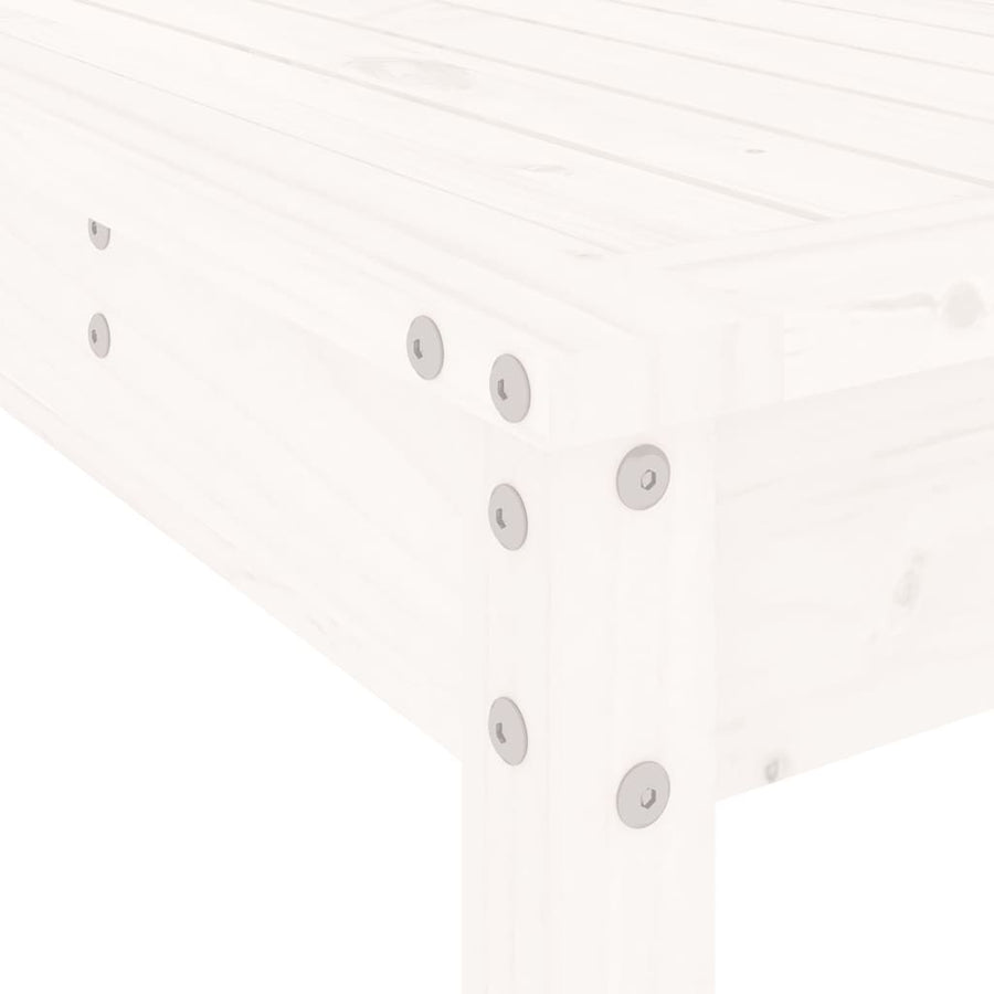 13 Piece Garden Dining Set White Solid Wood Pine