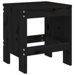 13 Piece Garden Dining Set Black Solid Wood Pine