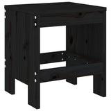 13 Piece Garden Dining Set Black Solid Wood Pine - Top-Down View