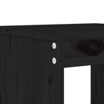 13 Piece Garden Dining Set Black Solid Wood Pine