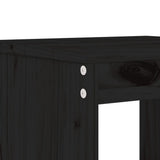 13 Piece Garden Dining Set Black Solid Wood Pine - 45-Degree Angle