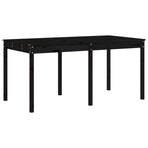 13 Piece Garden Dining Set Black Solid Wood Pine