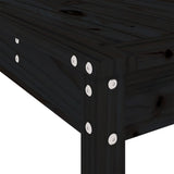 13 Piece Garden Dining Set Black Solid Wood Pine