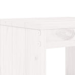 17 Piece Garden Dining Set White Solid Wood Pine