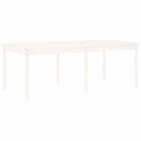 17 Piece Garden Dining Set White Solid Wood Pine