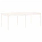 17 Piece Garden Dining Set White Solid Wood Pine