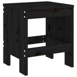 17 Piece Garden Dining Set Black Solid Wood Pine - Top-Down View