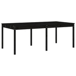 17 Piece Garden Dining Set Black Solid Wood Pine