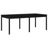 17 Piece Garden Dining Set Black Solid Wood Pine - Rear View