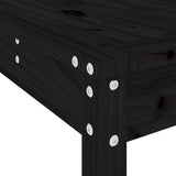 17 Piece Garden Dining Set Black Solid Wood Pine