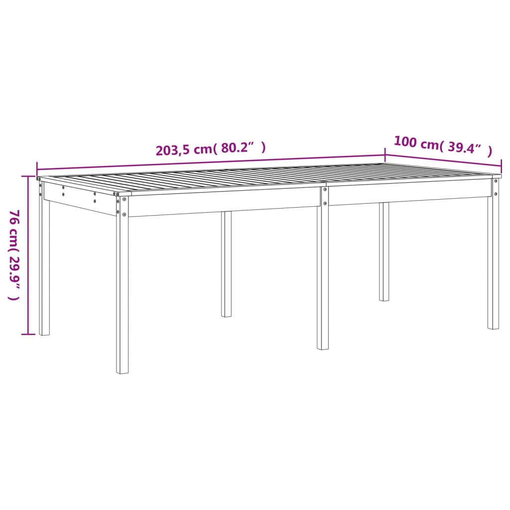 17 Piece Garden Dining Set Black Solid Wood Pine