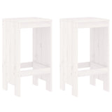 3 Piece Garden Bar Set White Solid Wood Pine - Side View