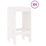 5 Piece Garden Bar Set White Solid Wood Pine - Side View