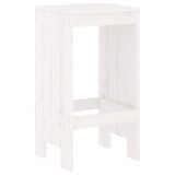 5 Piece Garden Bar Set White Solid Wood Pine - Top-Down View