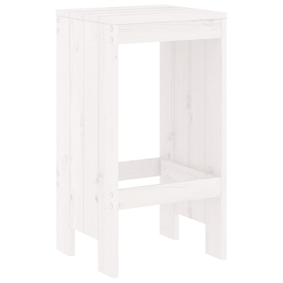 5 Piece Garden Bar Set White Solid Wood Pine