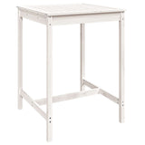 5 Piece Garden Bar Set White Solid Wood Pine - Rear View