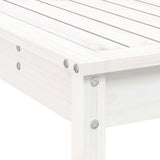 5 Piece Garden Bar Set White Solid Wood Pine - Close-Up Angle
