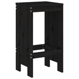 5 Piece Garden Bar Set Black Solid Wood Pine - Top-Down View