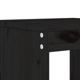 5 Piece Garden Bar Set Black Solid Wood Pine - 45-Degree Angle