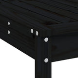 5 Piece Garden Bar Set Black Solid Wood Pine - Close-Up Angle
