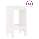 5 Piece Garden Bar Set White Solid Wood Pine
