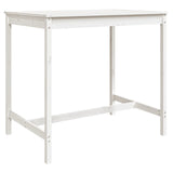 5 Piece Garden Bar Set White Solid Wood Pine - Rear View