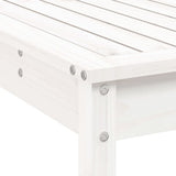 7 Piece Garden Bar Set White Solid Wood Pine - Close-Up Angle