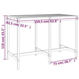 7 Piece Garden Bar Set Black Solid Wood Pine - Extra Image