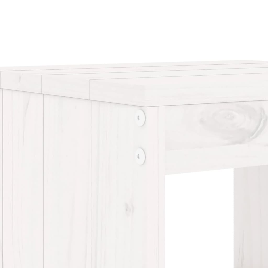 9 Piece Garden Bar Set White Solid Wood Pine