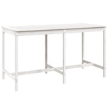 9 Piece Garden Bar Set White Solid Wood Pine - Rear View
