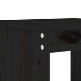 9 Piece Garden Bar Set Black Solid Wood Pine