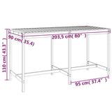 9 Piece Garden Bar Set Black Solid Wood Pine - Extra Image