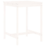 3 Piece Garden Bar Set White Solid Wood Pine - Rear View
