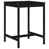 3 Piece Garden Bar Set Black Solid Wood Pine - Rear View