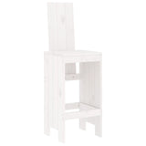 5 Piece Garden Bar Set White Solid Wood Pine - Top-Down View