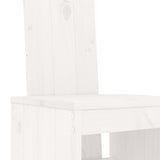 5 Piece Garden Bar Set White Solid Wood Pine - 45-Degree Angle