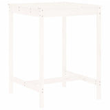 5 Piece Garden Bar Set White Solid Wood Pine - Rear View