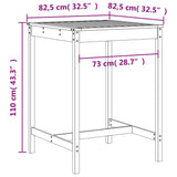 5 Piece Garden Bar Set White Solid Wood Pine - Extra Image