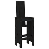 5 Piece Garden Bar Set Black Solid Wood Pine - Top-Down View