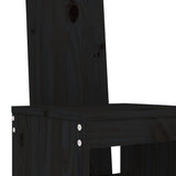 5 Piece Garden Bar Set Black Solid Wood Pine - 45-Degree Angle