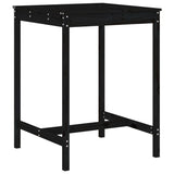 5 Piece Garden Bar Set Black Solid Wood Pine - Rear View