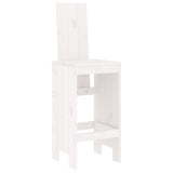 5 Piece Garden Bar Set White Solid Wood Pine - Top-Down View